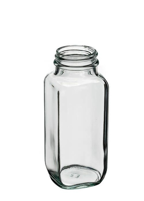 8 Ounce French Square  Bottle in Flint Glass