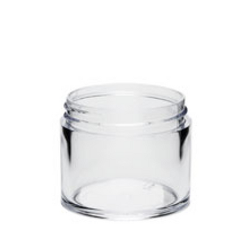 2 oz clear plastic thick wall jar 53-400
