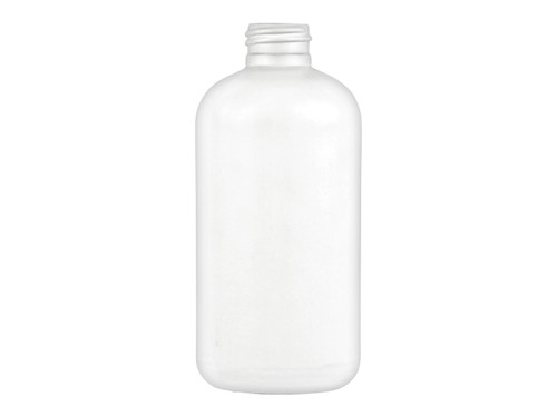 8 Oz White HDPE Plastic Boston Round Bottle