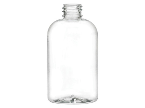 4 Oz. Clear PET Plastic Boston Round Bottle 20/410 Thread