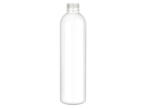 8 oz White PET Cosmo Round Bottle 24-410