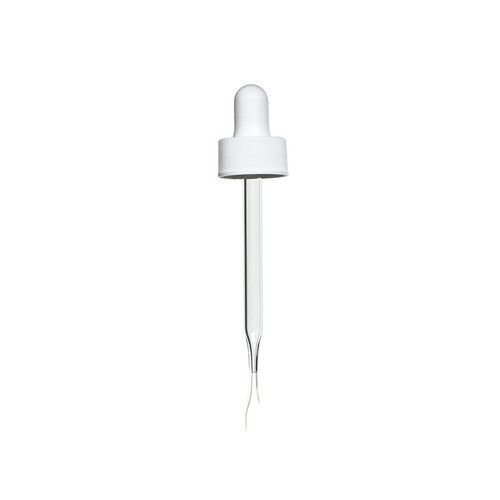 18-400 White Polypropylene Dropper, 65mm