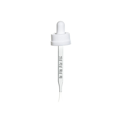 20-400 White Child Resistant Graduated Dropper, 76mm