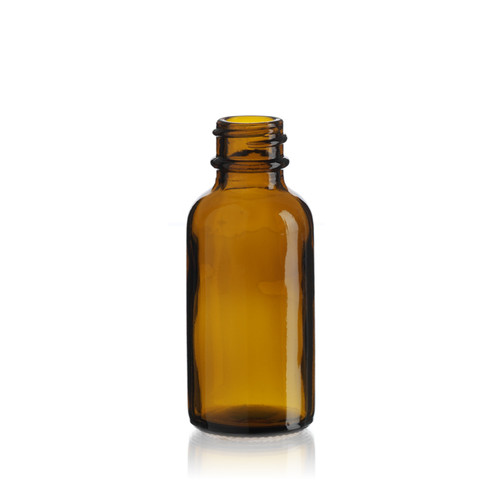 1 Ounce Amber Boston Round Bottle