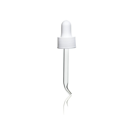 13-425 White Polypropylene Ribbed Bent Tip Dropper, 52mm 13-425 White Polypropylene Ribbed Bent Tip Dropper, 52mm