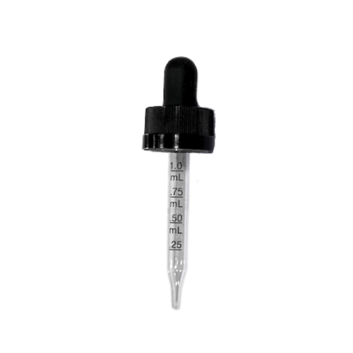 18-415 Black Child Resistant Graduated Dropper, 65mm