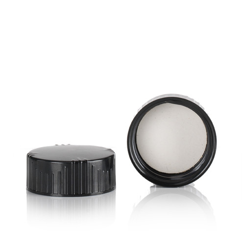 28-400 Black PP Foam Lined Continuous Thread Cap