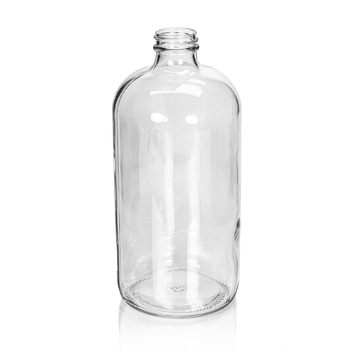 32 oz Clear Glass Boston Round Bottle