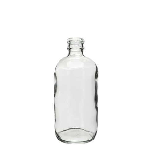 8 oz Clear Boston Round Glass Bottle