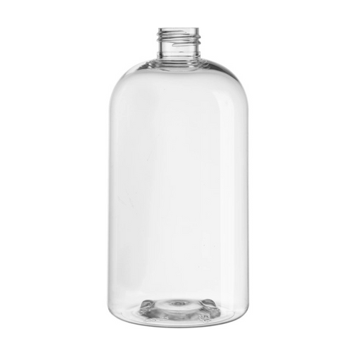 16 oz Clear PET Boston Round Bottle 24-410
