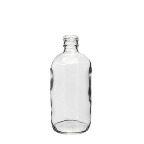 8 Ounce Clear Glass Boston Round Bottle, 24-400