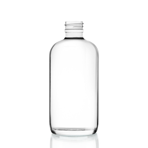 8 Ounce Clear Glass Boston Round Bottle, 24-400
