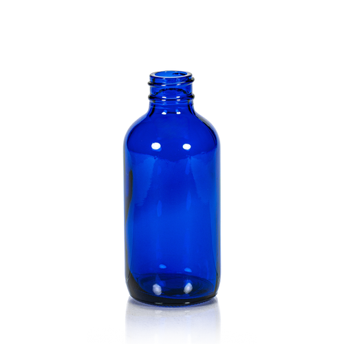 4 oz Cobalt Blue Glass Boston Round Bottle, 24-400