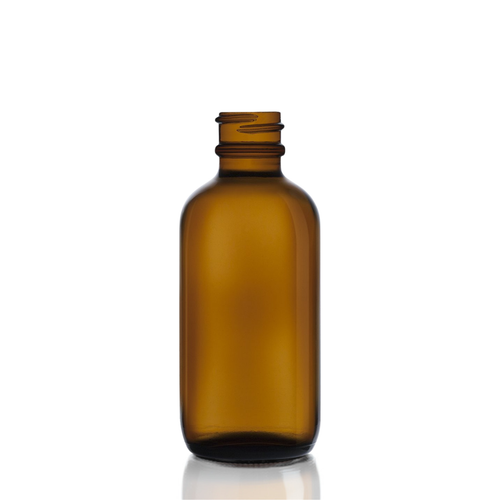 2 Ounce Amber Boston Round Bottle