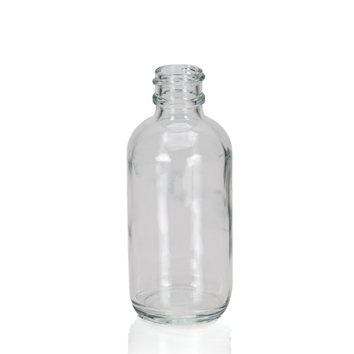 2 oz Clear Glass Boston Round Bottle