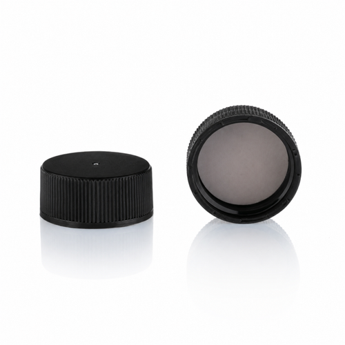33-400 Black PP Teflon (PTFE) Lined Continuous Thread Cap