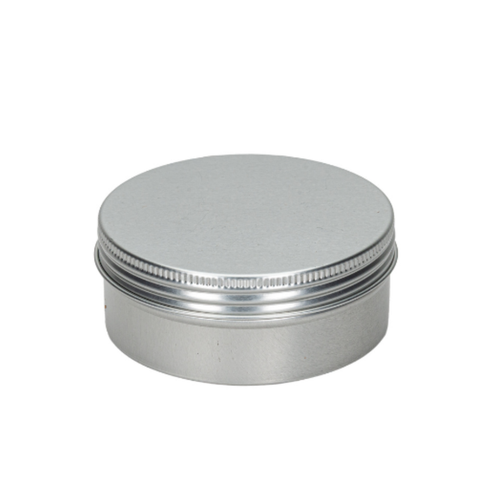 8 oz Silver Metal Screw Top Tin
