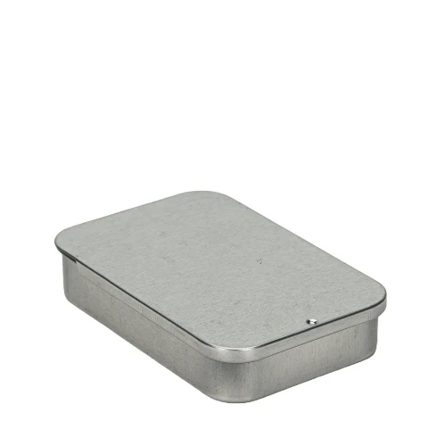 3.5 oz Large Silver Metal Slide Top Tin
