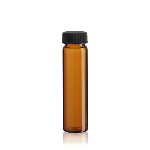 8 Dram Amber Glass Vial with Standard Black Cap