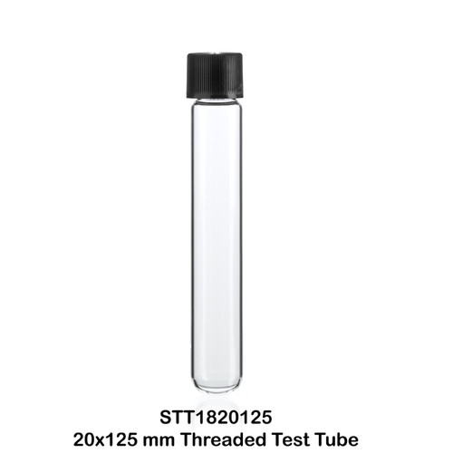 20 x 125 mm Round Bottom Screw Cap Test Tube - Cap Included