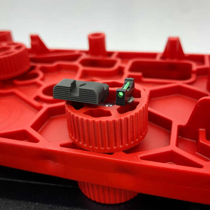 Gold Fiber Optic Sights For Glock - Standard Height Night Sights With Glow-in-Dark Feature