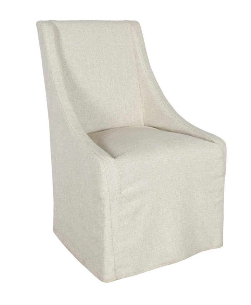 Warwick Upholstered Rolling Dining Chair