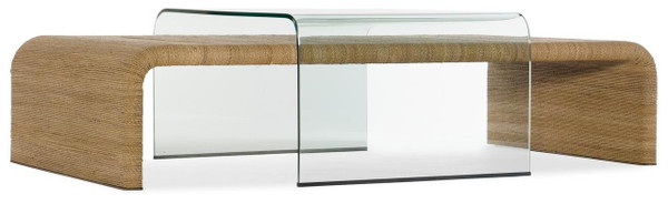 HOOKER FURNITURE Amani Rope and Glass Cocktail Table 