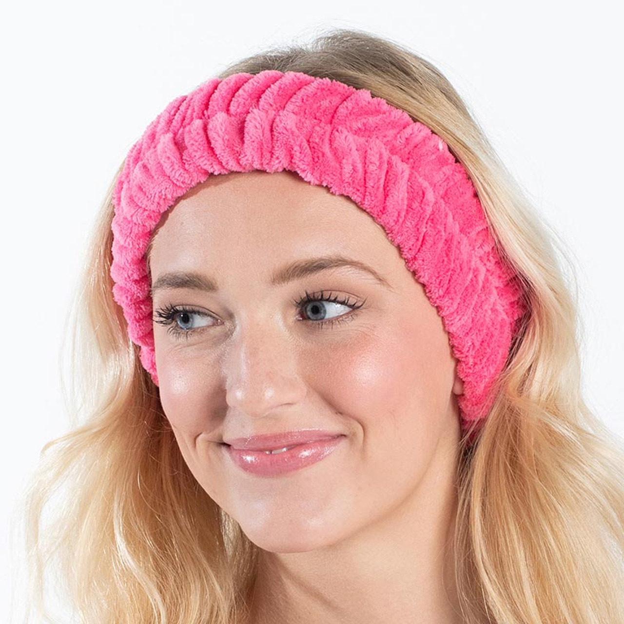 Plush Bow Spa Headband - Pink