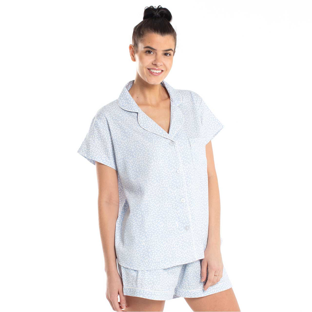 Short 2pc PJ Set Blue Zinnia - Small - [Consumer]Bella Sleep + Spa