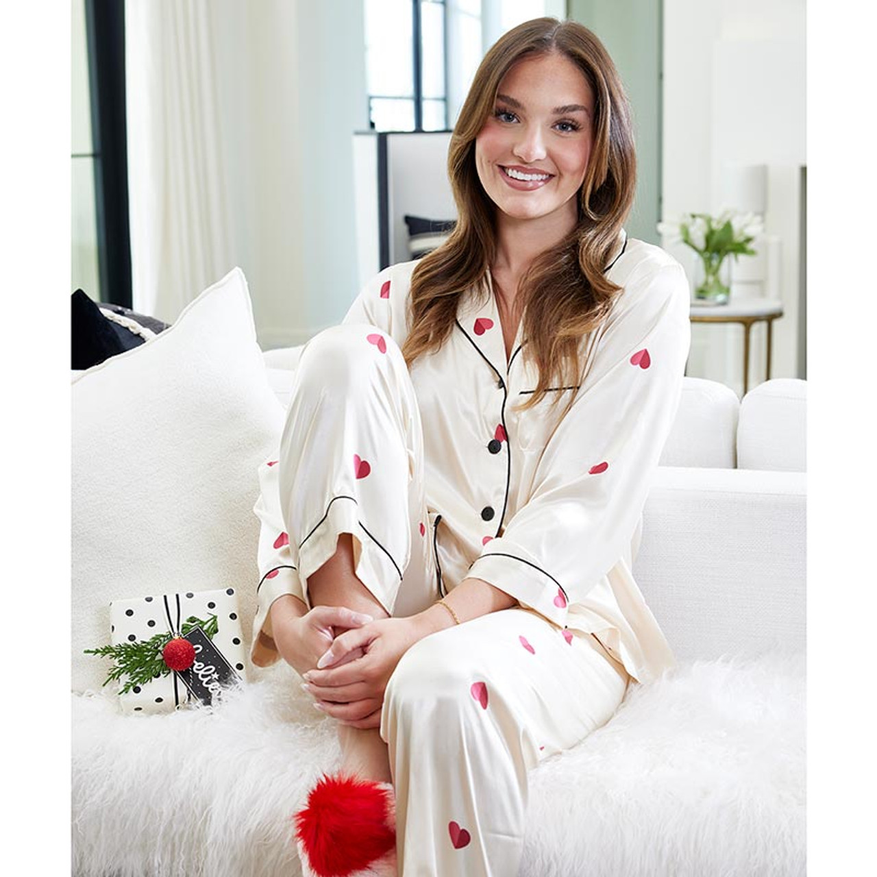 Full-Length PJ Set - Hearts - [Consumer]Bella Sleep + Spa