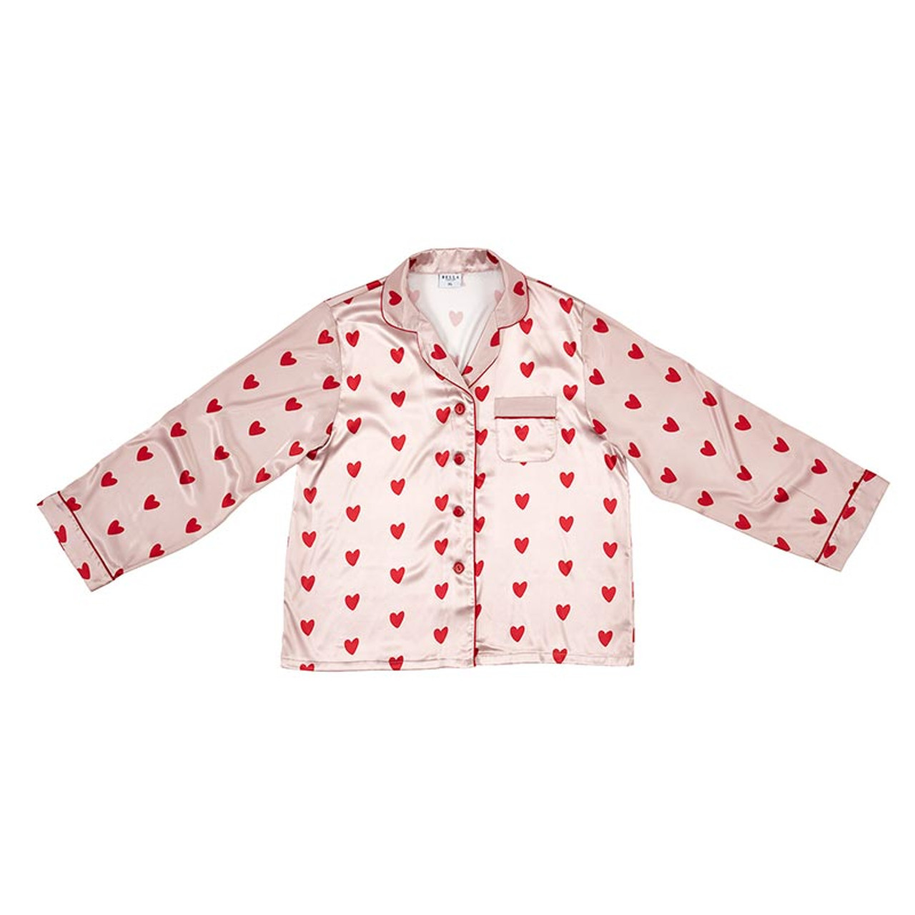 Long Sleeve PJ Set - Pink/Red Hearts - [Consumer]Bella Sleep + Spa