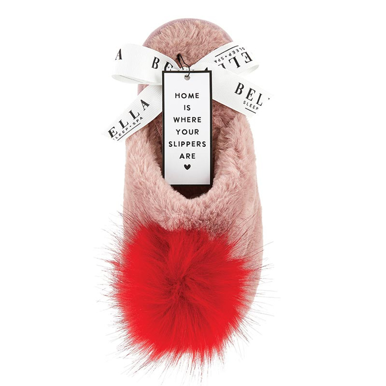 Red fur slippers discount