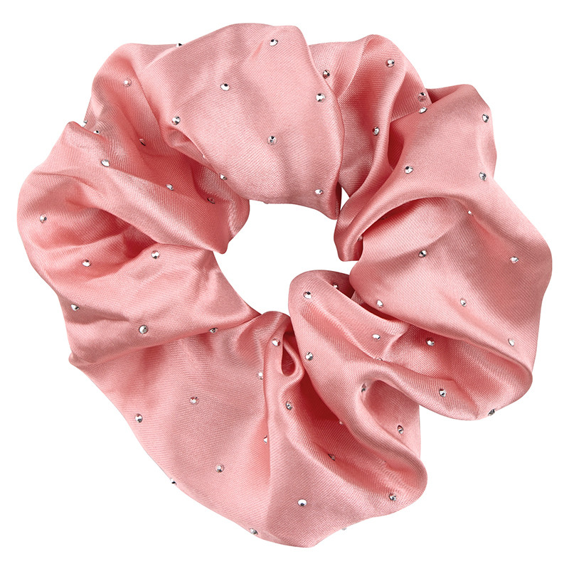 Large Square Swarovski Crystals Scrunchie Large Diamond Ornament Satin Rhinestone Scrunchie - White  main image 2
