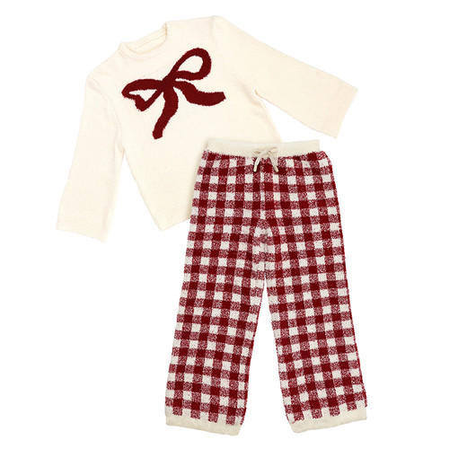 Cloud Full-Length Lounge Set - Red Bow + Plaid