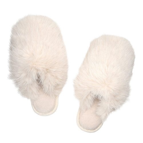 Snowball Plush Slippers - Ivory 