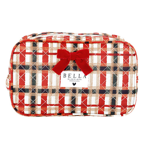 Quilted Cosmetic Bag - Plaid