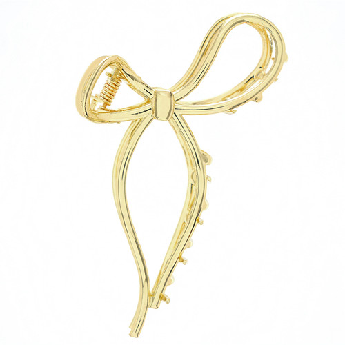 Claw Clip - Flat Gold Bow 