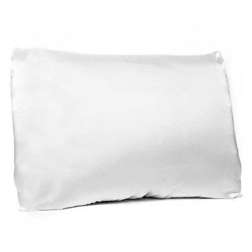 Satin Pillowcase With Zipper Closure - White