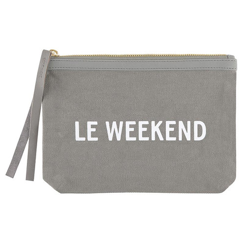 Grey Canvas Pouch - Le Weekend