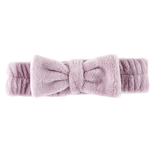 Plush Bow Headband - Lilac Ash