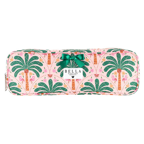 Quilted Hair Tool Bag - Pink + Palm Trees