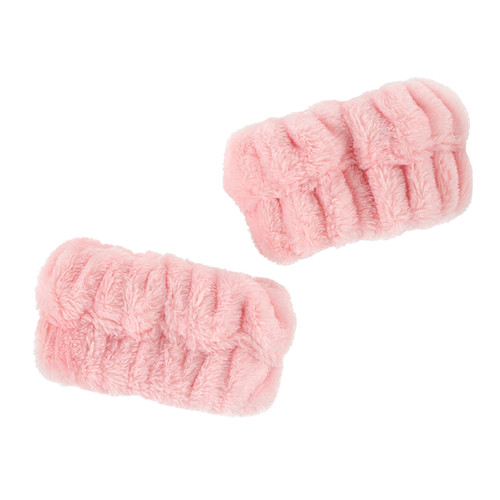 Plush Spa Wristbands - Pink