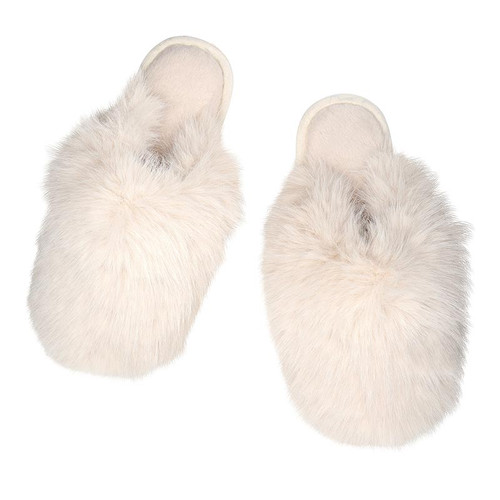 Snowball Plush Slippers - Ivory 