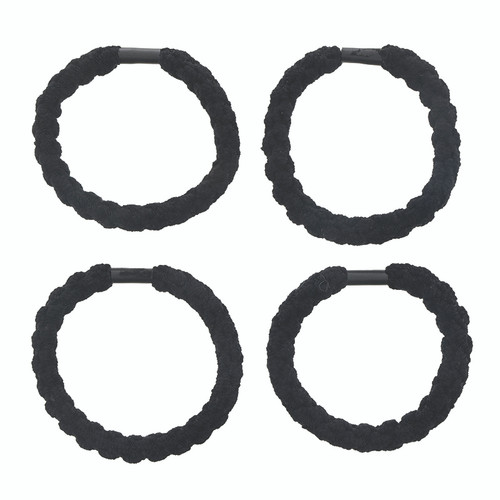 Nylon Hair Tie Set - Black - Set of 4
