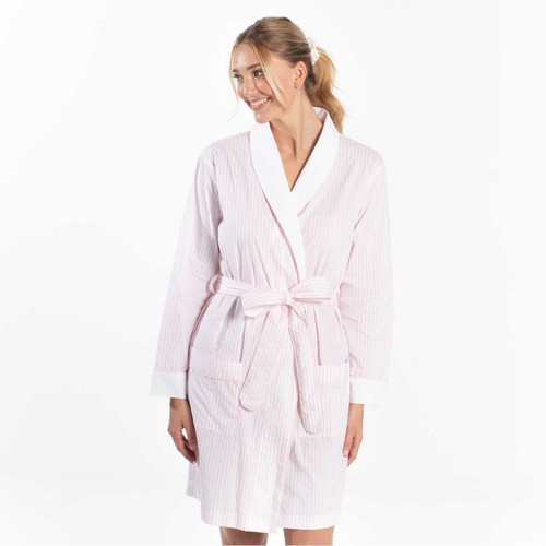Cotton Robe - Pink Stripe