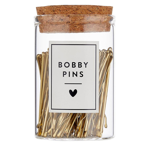 Gold Bobby Pins in Jar - Standard - (100pcs)