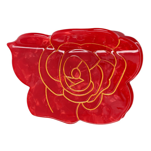 Claw Clip - Red Rose