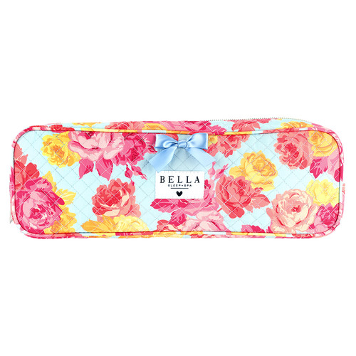 Quilted Hair Tool Bag - Blue + Roses