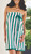 Spa Wrap - Green + Pink Cabana Stripe with Green Droopy Bow