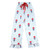 Full-Length Ruffled PJ Set with Velvet Tie - Red, White + Blue Floral
